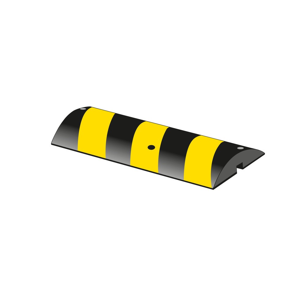 Produktabbildung: MORAVIA Fahrbahnschwelle PKW, < 10 km/h, Grundelement, Bauhöhe 55 mm, schwarz/gelb