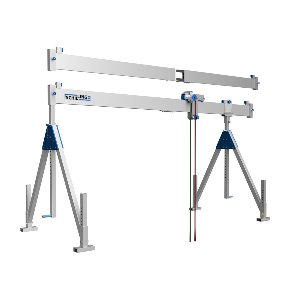 Produktabbildung: SCHILLING Alu-Portalkran mit teilbarem Träger, Einhängepunkt 1.249-2.349 mm, Länge 4.000 mm, TK 1.000 kg