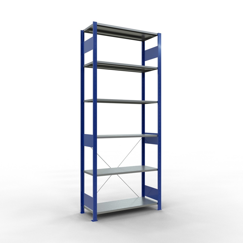 Produktabbildung: SCHULTE Fachbodenregal enzianblau/verzinkt, Fachlast 150 kg, HxBxT 2.500 x 1.060 x 436 mm